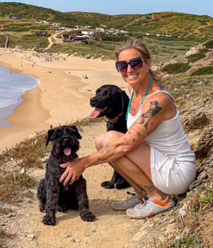 Nicole mit Hunden